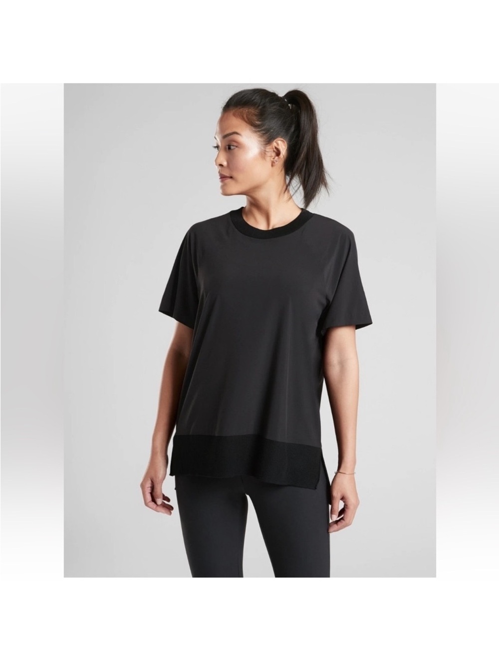 Athleta Zephyr knit crew neck T-shirt S